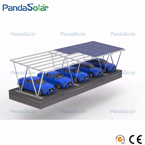 Système solaire de support de stationnement de voiture d'acier inoxydable de parenthèse solaire de défilement ligne par ligne d'abri de voiture